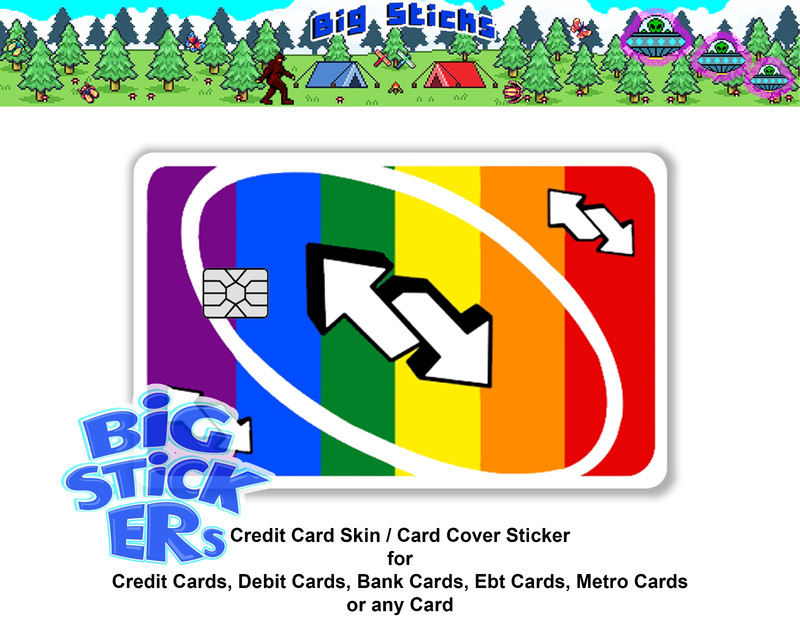 Uno Reverse/Draw 4 Card Credit Card SMART Sticker Skin Decal, Card Wrap gallery