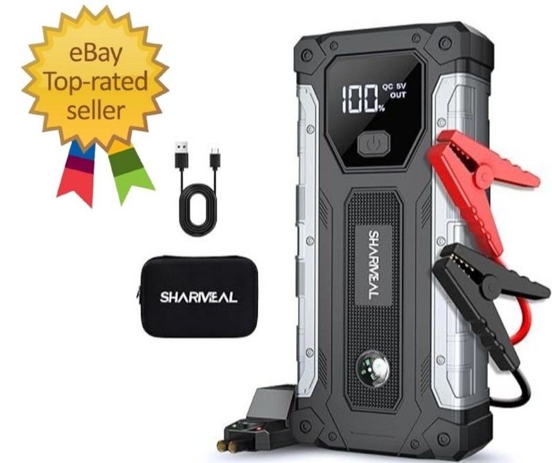 Car Jump Starter 5000A Jump Starter Battery Pack for 10.0L Gas 9.0L Diesel 12V P