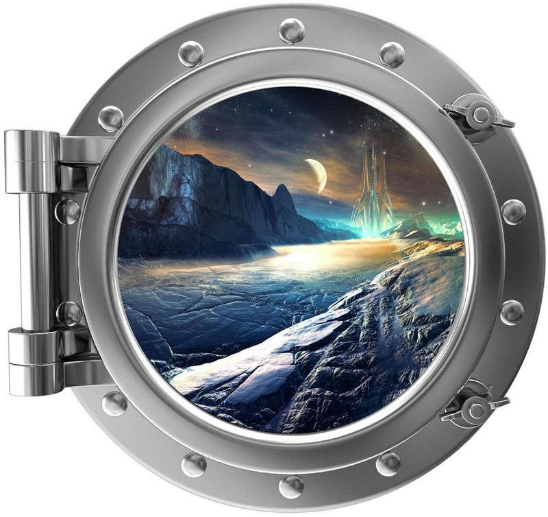 PortScape Alien Planet #1 Space Porthole Window Wall Decal Vinyl Wall Sticker