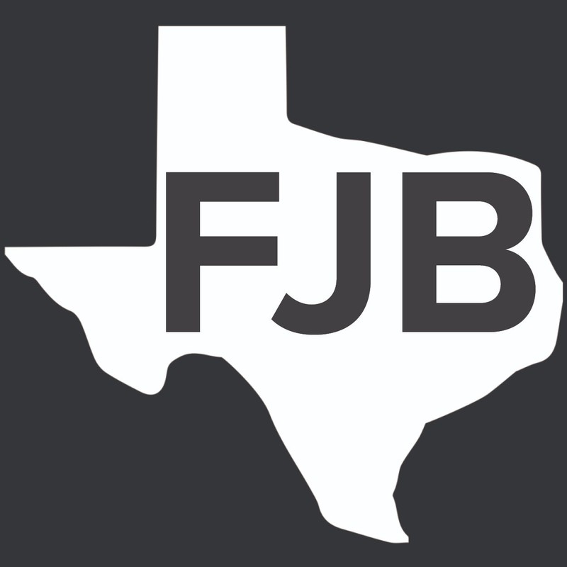 TEXAS FJB – 4 x 4.25 Inch – White Matte President Vinyl Decal Sticker Car Truck