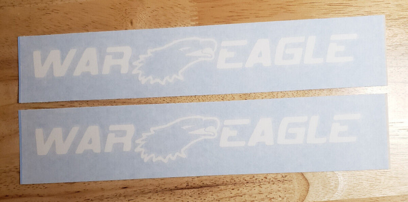 War Eagle Boats Decals Stickers Gloss white 11" (2) Fast USA gallery