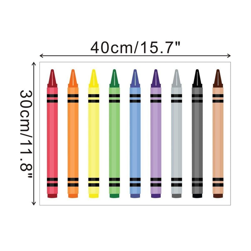 Crayon Decorations Wall Decals DIY Stickers for Kids Preschool Classroom Play... gallery