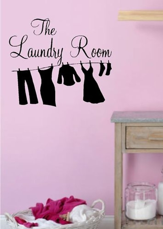 The Laundry Room w Clothesline Wall Decal Lettering Laundry Room Decor