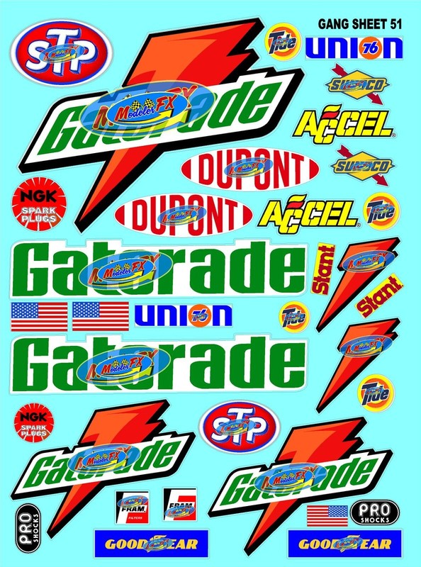 Clear Matte Finish Vinyl Sticker Sheet#51 -R/C MODEL Decalfits 1/10-1/16 Scale