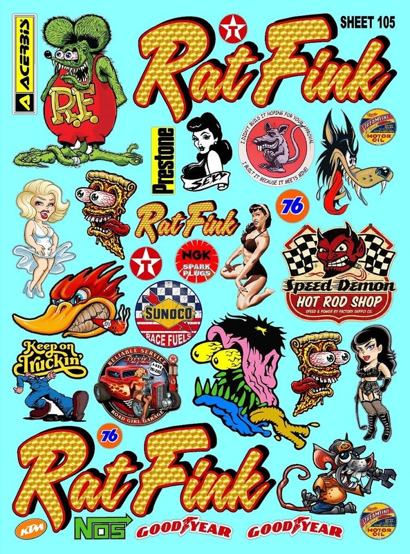 White Vinyl Sticker Sheet 105 ratfinkf1-R/c Model Decal fits 1/24-1/16 Scale CUT