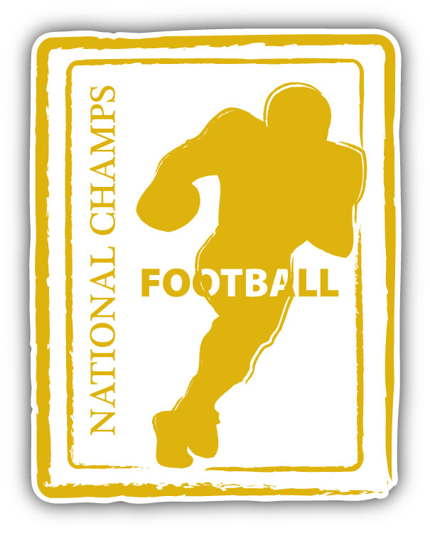 Football Retro Passport Stamp Car Bumper Sticker Decal – ”SIZES”