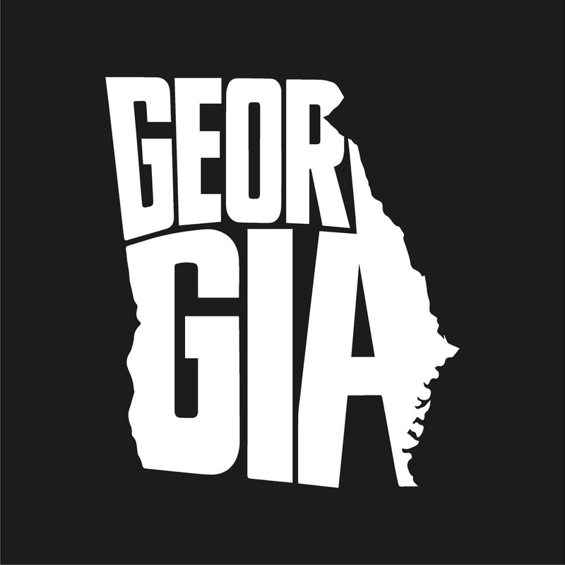 Georgia State Typography Name Outline Vinyl Decal Word Art shape sticker