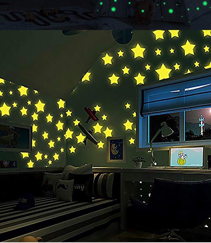 200pcs Glow In The Dark Stars Plastic Stickers Crafts Kids Bedroom FREE 🌙 MOON gallery