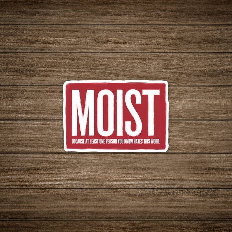 Funny Sarcastic Moist Word Sticker – Humorous Gag Gift Decal for Word Haters #52