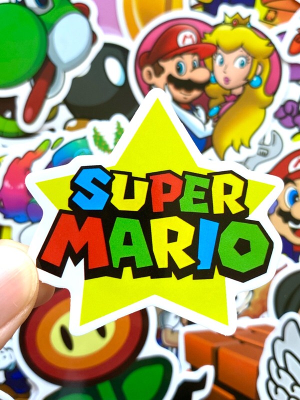 5-50 pcs Super Mario Stickers, Yoshi Luigi Mario Bros Gamer Phone Laptop Decals gallery