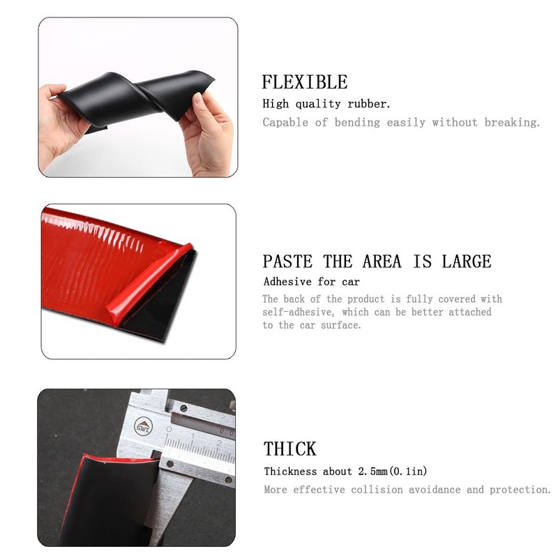 8.2ft Side Skirts For Cars Universal Rubber Anti Scratch Edge Guards Protector gallery