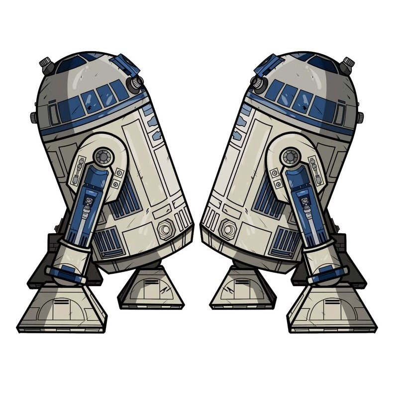 2 Pack – R2D2 Sticker Reversed star wars droids weatherproof bumper vinyl decal