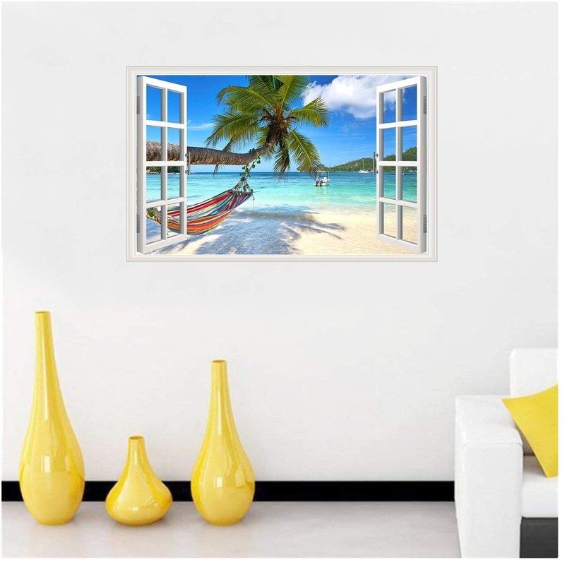 Palm Tree Hammock Sea View Sticker