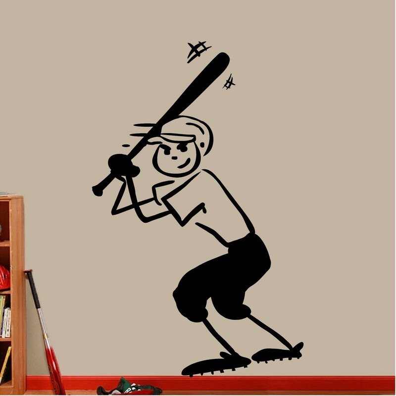 Baseball Guy Vinyl Decal Home Décor 12″ x 18″