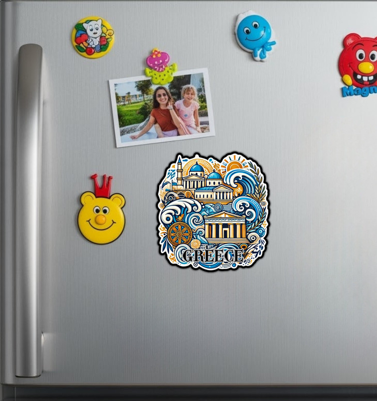 Greece Fridge Magnet or Laptop Sticker