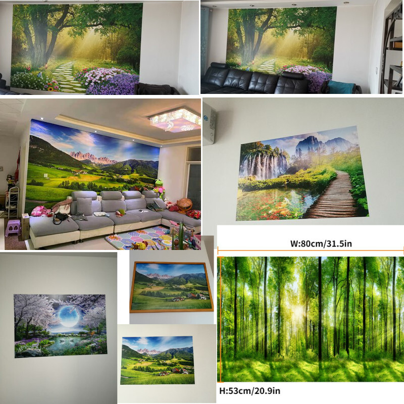 1x 3D Forest Wall Mural Landscape Wallpaper Art wall Paint Removable Sticker gallery