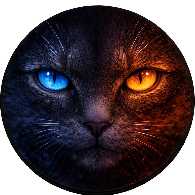 Cat Eyes Spare Tire Cover, Blue Orange Eyes Waterproof UV Resistant SUV Jeep
