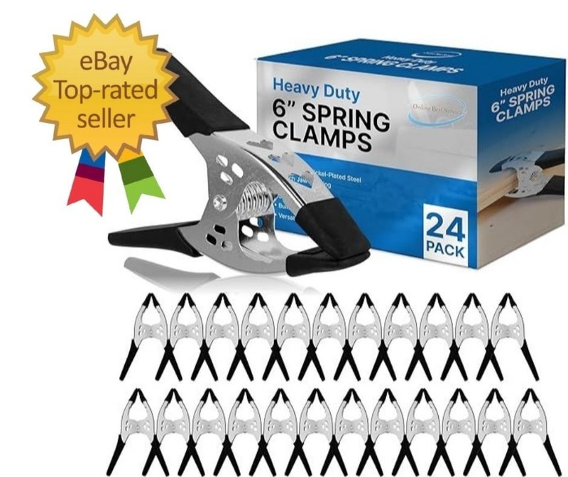 Lot of 24-6″ inch Spring Clamp Large Super Heavy Duty Spring Metal Black – 3 inc