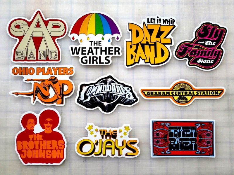 Funk Vinyl Sticker Lot (10 Pack) SET 2 disco r&b band soul jazz dj dance rock