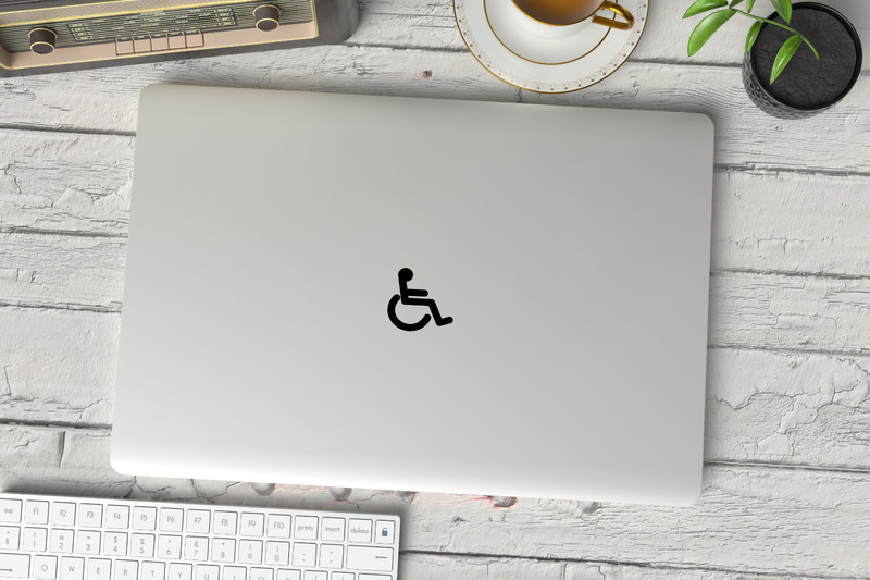 Set of 4 Handicap Wheelchair Symbol Vinyl Decals | Handicap Symbol Stickers gallery