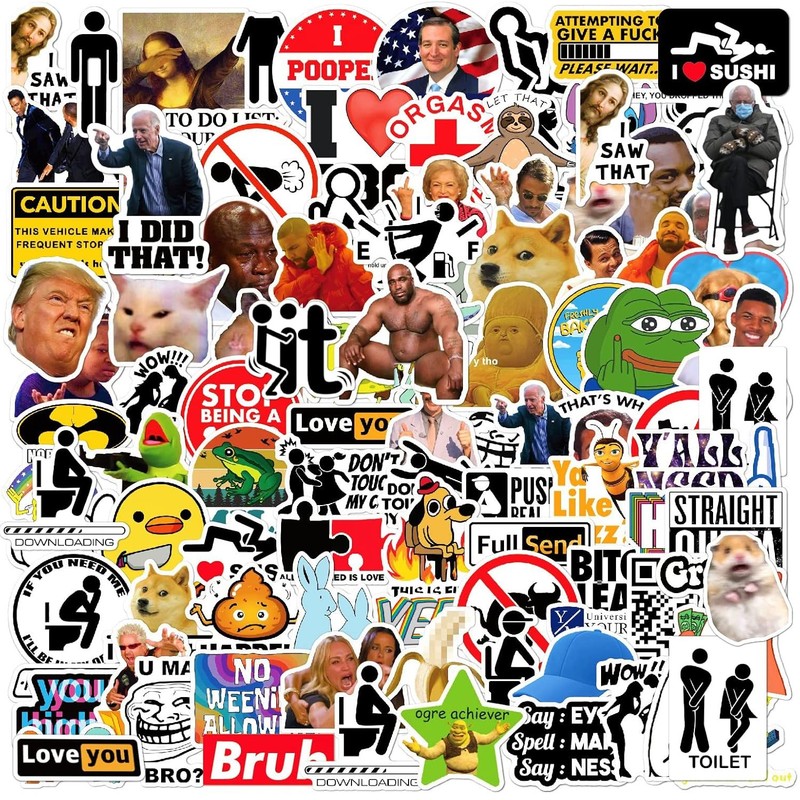 Funny Stickers for Adults Prank Meme Dirty Stickers Large Sticker Pack 105pcs