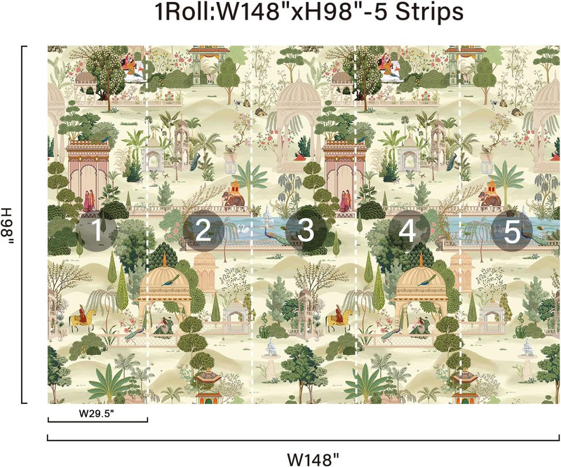 Peel and Stick Tropical Green Wall Mural - Botanical Wallpaper for Any Room gallery