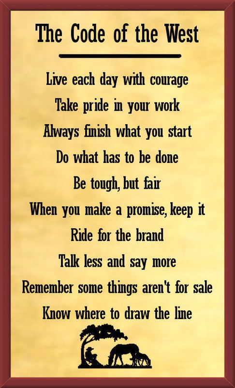 Cowboy’s Code of the West 5″X8″ Laminated Magnetic Sign/Poster
