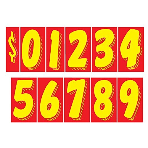 EZ Line Vinyl Decals for Cars Red and Yellow Large Number Stickers 11 Dozen gallery