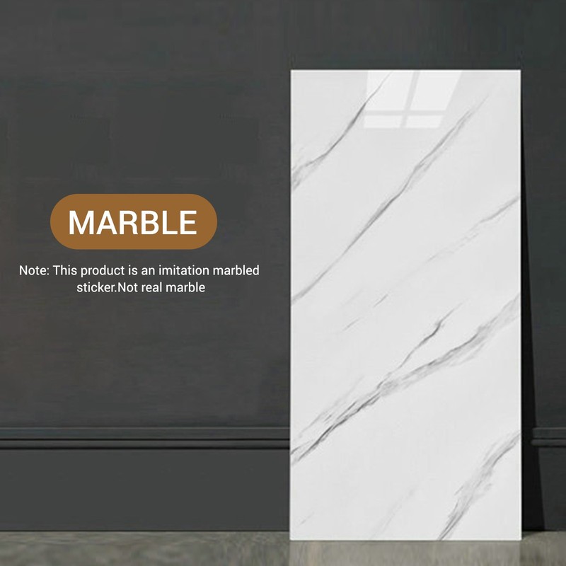 20PCS Self-Adhesive Marble Tiles Sticker Stick On Wall Floor Kitchen Bathroom US gallery