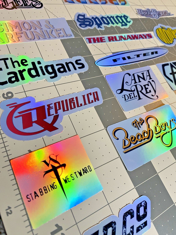 24 Classic Rock Stickers 60s 70s 80s 90s Rock & Roll Waterproof HOLOGRAPHIC gallery