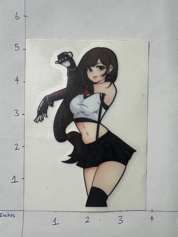Unknown Girl Character 2 pack Die Cut Anime Car Stickers Rare JDM
