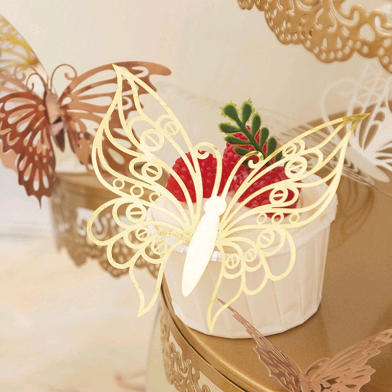 12x 3D Butterfly Wall Stickers Art Decoration Metallic Mural Wall Door Decals gallery