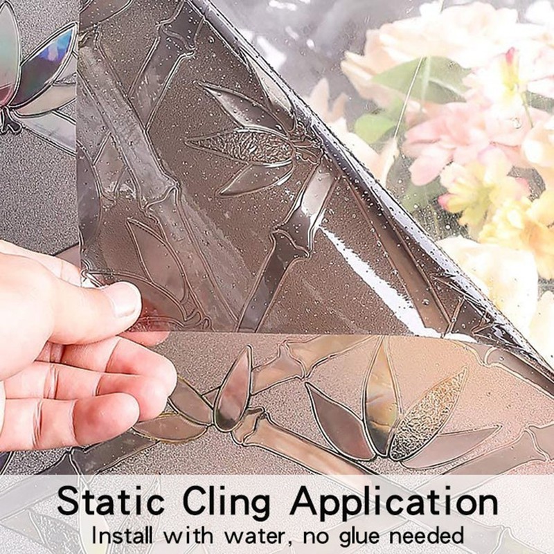 3D Privacy Film No Glue Door Glass Cover Decal Static Cling Sticker Decor gallery