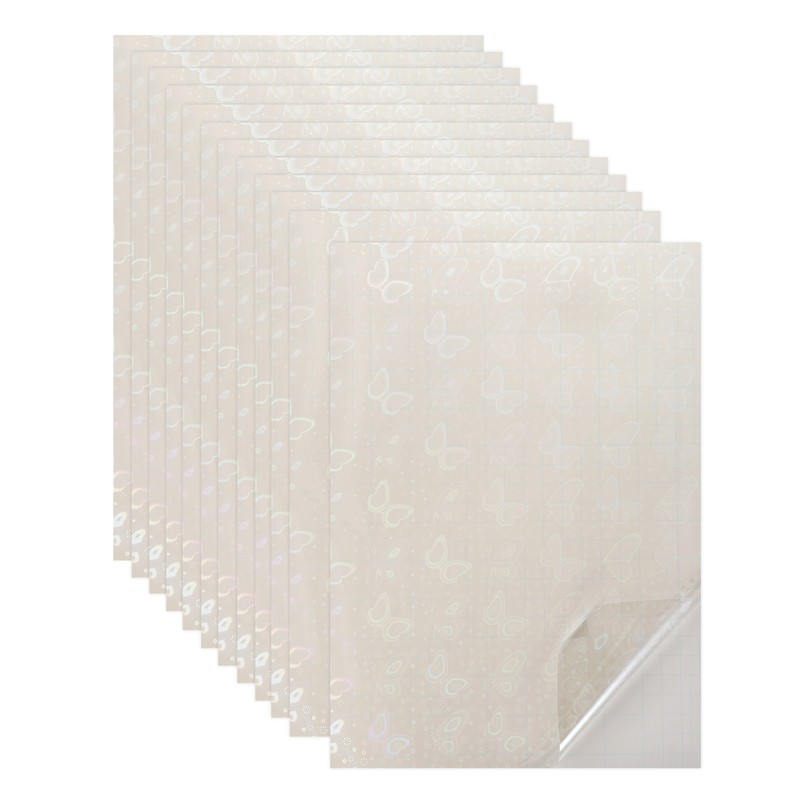 12 Sheets 8.3″x11.7″ Holographic Sticker A4 Self-Adhesive Film(Butterfly)