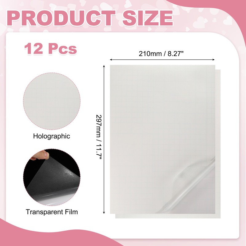 12 Sheets 8.3"x11.7" Holographic Sticker A4 Self-Adhesive Film(Textured) gallery