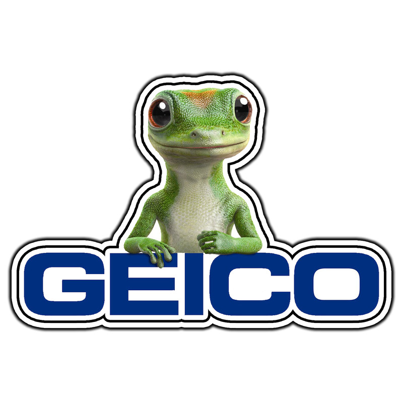 Geico Gecko Logo #4 Sticker Waterproof Vinyl Decal Die-Cut Laptop Car