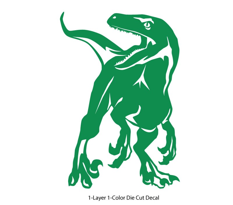 Dinosaur - Roaring Velociraptor #1 - Jurassic Period - 4-21" wide - DieCut Decal gallery