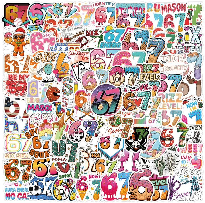 110Pcs 6-7 Stickers, Funny Waterproof Vinyl for Phone, Water Bottle, Luggage