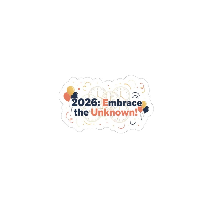 2026 Embrace the Unknown Kiss-Cut Stickers | new year humor, 2026 goals