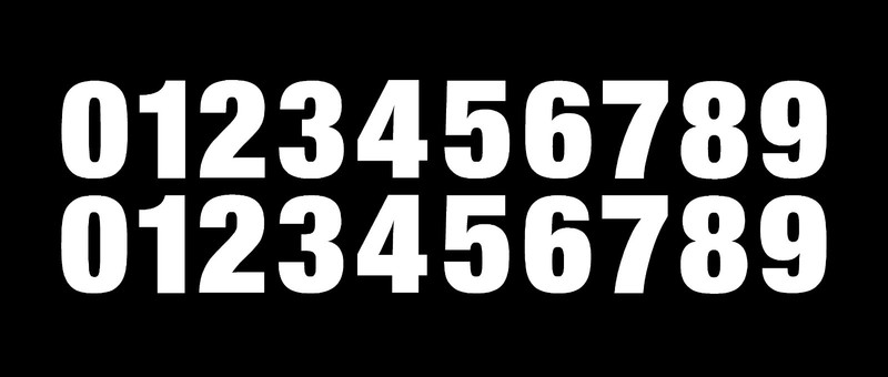 0-9 Numbers White Sticker Vinyl Decals CHOOSE .5″ – 12″ Set Of 20 (V1146)