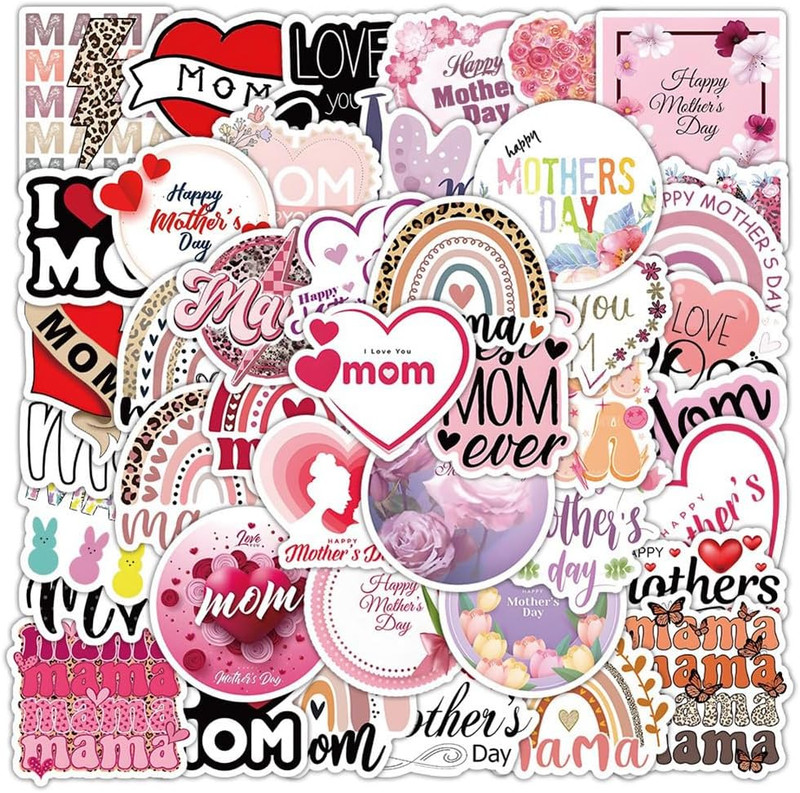 Mother's Day Vinyl Stickers - 50 Waterproof Decals for Various Surfaces gallery