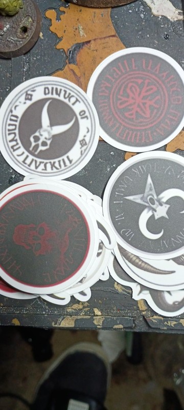 Satanic Goth Sticker Lot 50 Stickers Horror Gothic Skulls Satin Devil Skull Red gallery