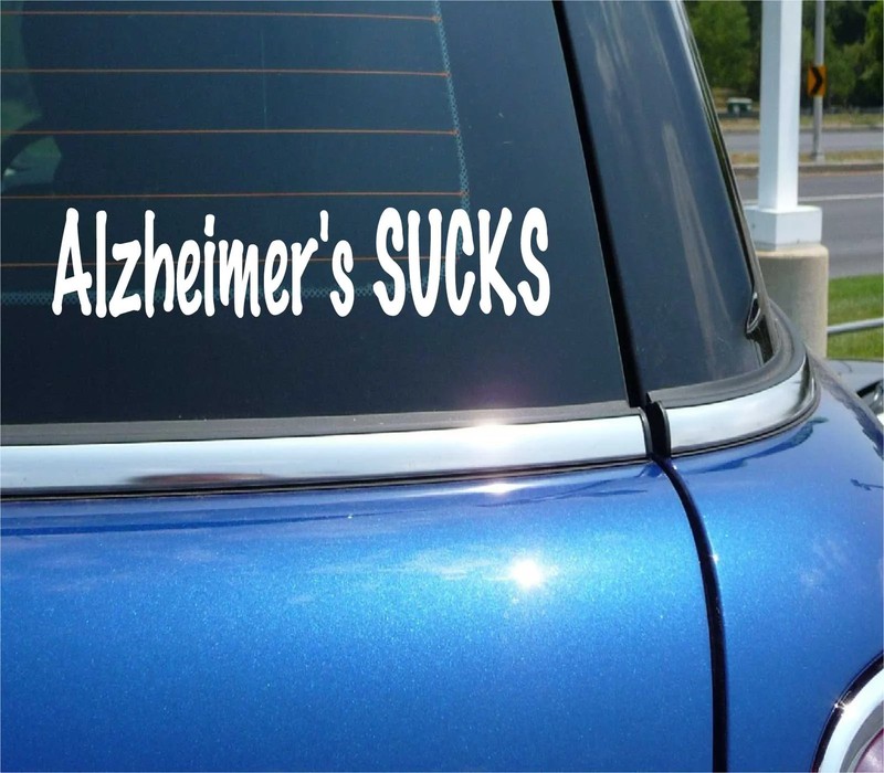 ALZHEIMER’S SUCKS DECAL STICKER SUPPORT AWARENESS DISEASE DEMENTIA CAR TRUCK