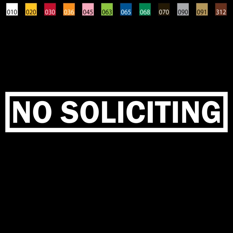 From USA – NO SOLICITING Shop/Home Window Die Cut Vinyl Decal DIE CUT BS005
