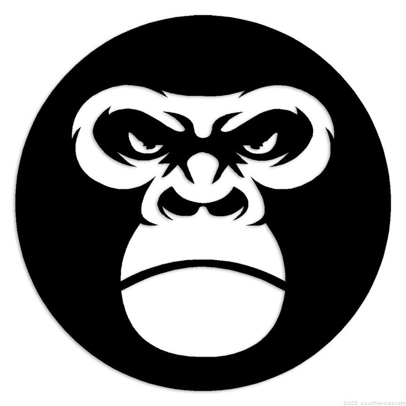 Angry Chimp Monkey – Decal Sticker – Multiple Colors & Sizes – ebn6700