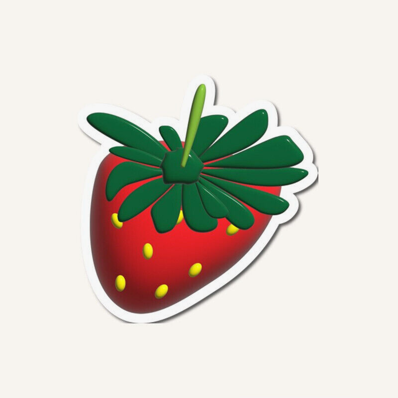 Red Strawberry Vinyl Sticker Cute Berries Waterproof Decal Car Laptop Bottle