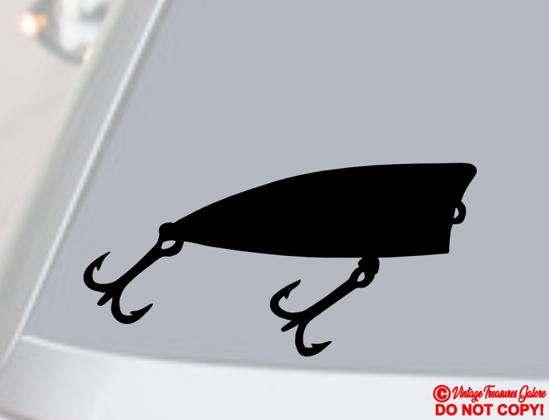 FISHING LURE Vinyl Decal Sticker Car Window Wall Bumper Boat Bass Gone Fish Reel