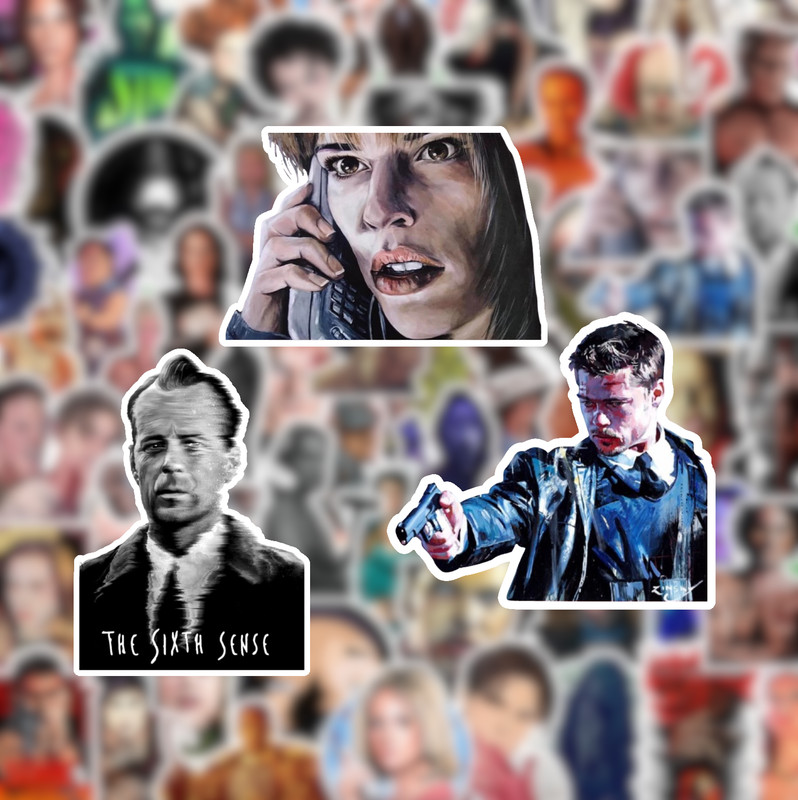 25/50 90's Horror Movie Sticker Pack-Waterproof Vinyl- Scream Seven Scary gallery