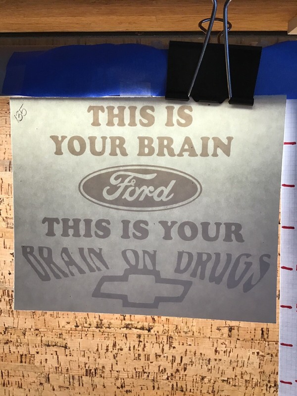 This Is Your Brain On Ford – White – Vinyl Sticker Decal – Y7-1.61