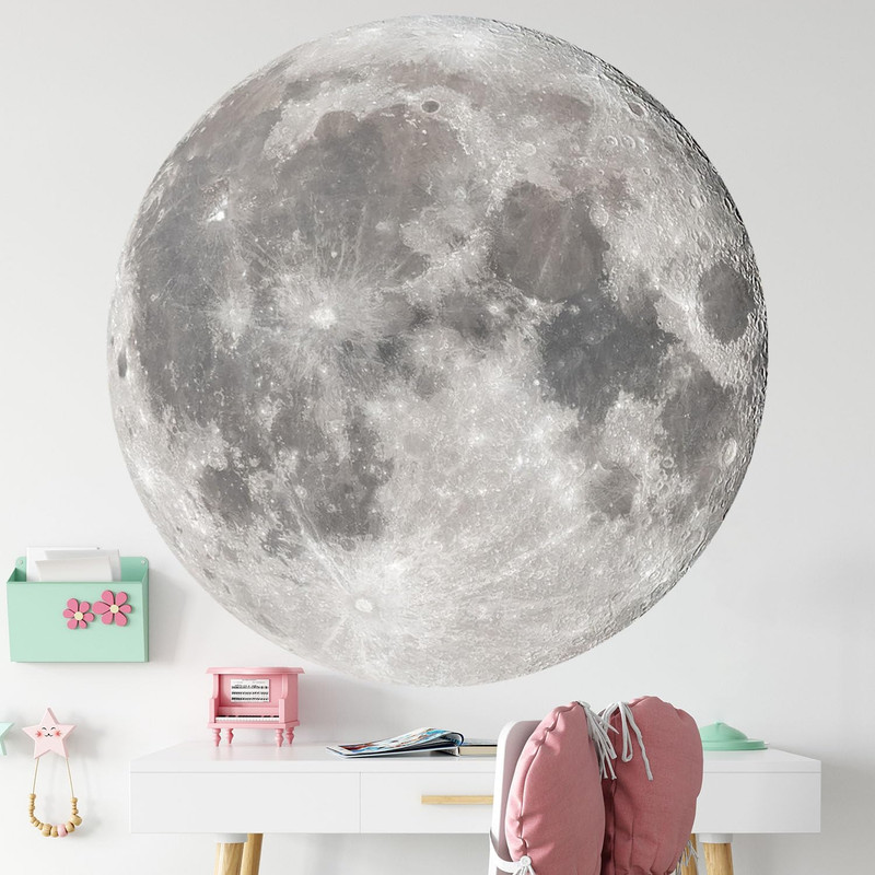 6 Sheets Large Moon Wall Stickers Full Moon Decor Wall Decals Peel and Stick Wal gallery